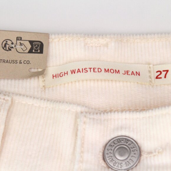 NWT Levi's‎ High Waisted Mom Jenas Women’s Corduroy 27x29 beige - Picture 3 of 7